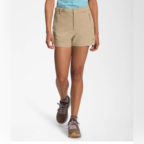 The North Face Pants - The North Face At Ease‎ Cotton 3” Inseam Cargo Shorts. Women’s Size 10. Khaki.